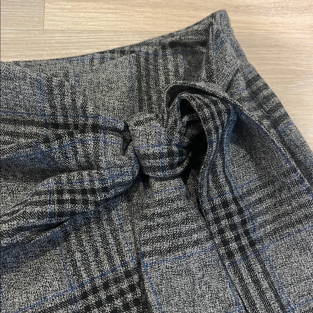 A&F Wrap Plaid menswear Tie Abercrombie & Fitch Grey black Skirt Skort preppy M - Picture 5 of 8